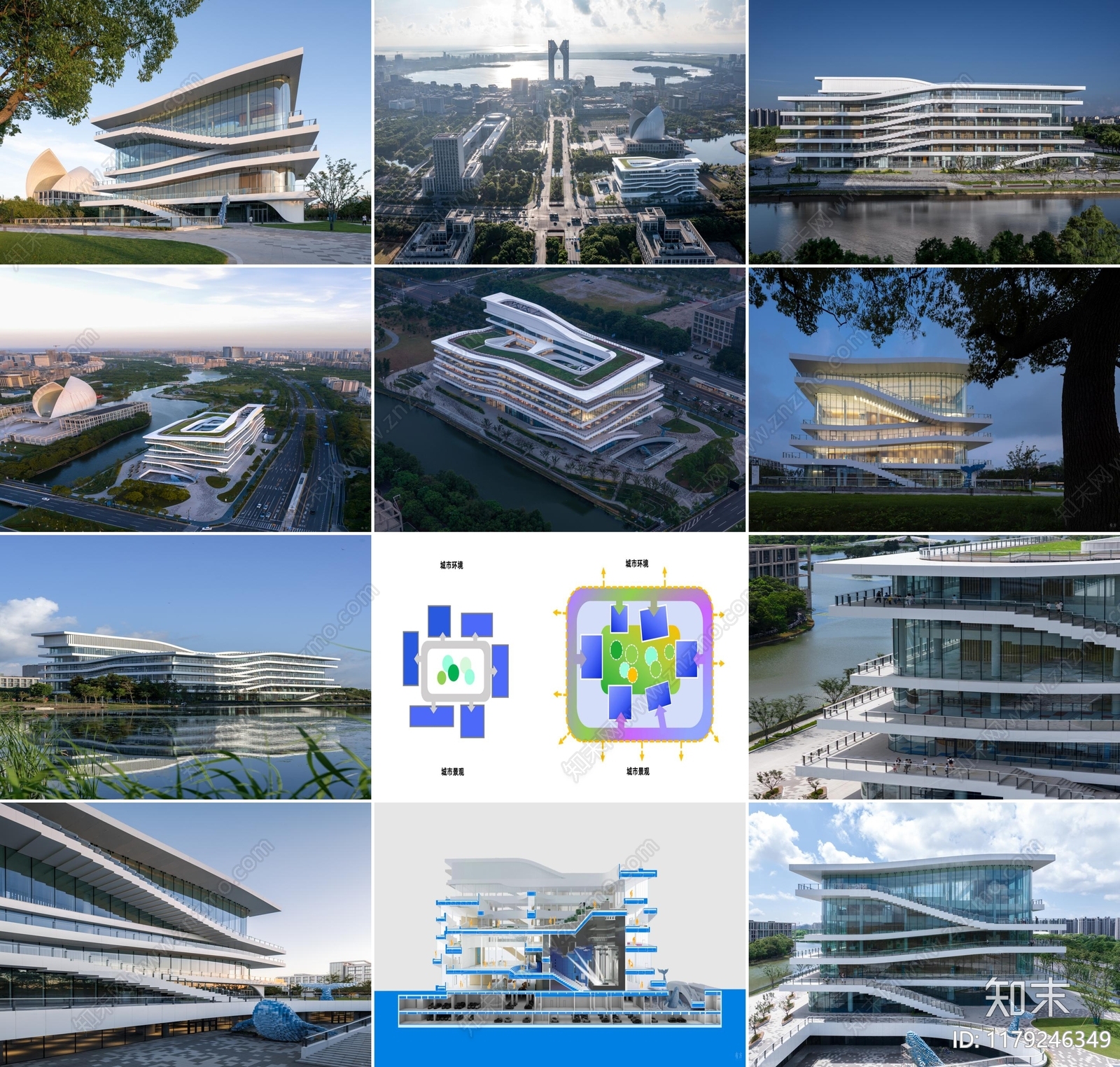 现代新中式科技馆建筑下载【ID:1179246349】