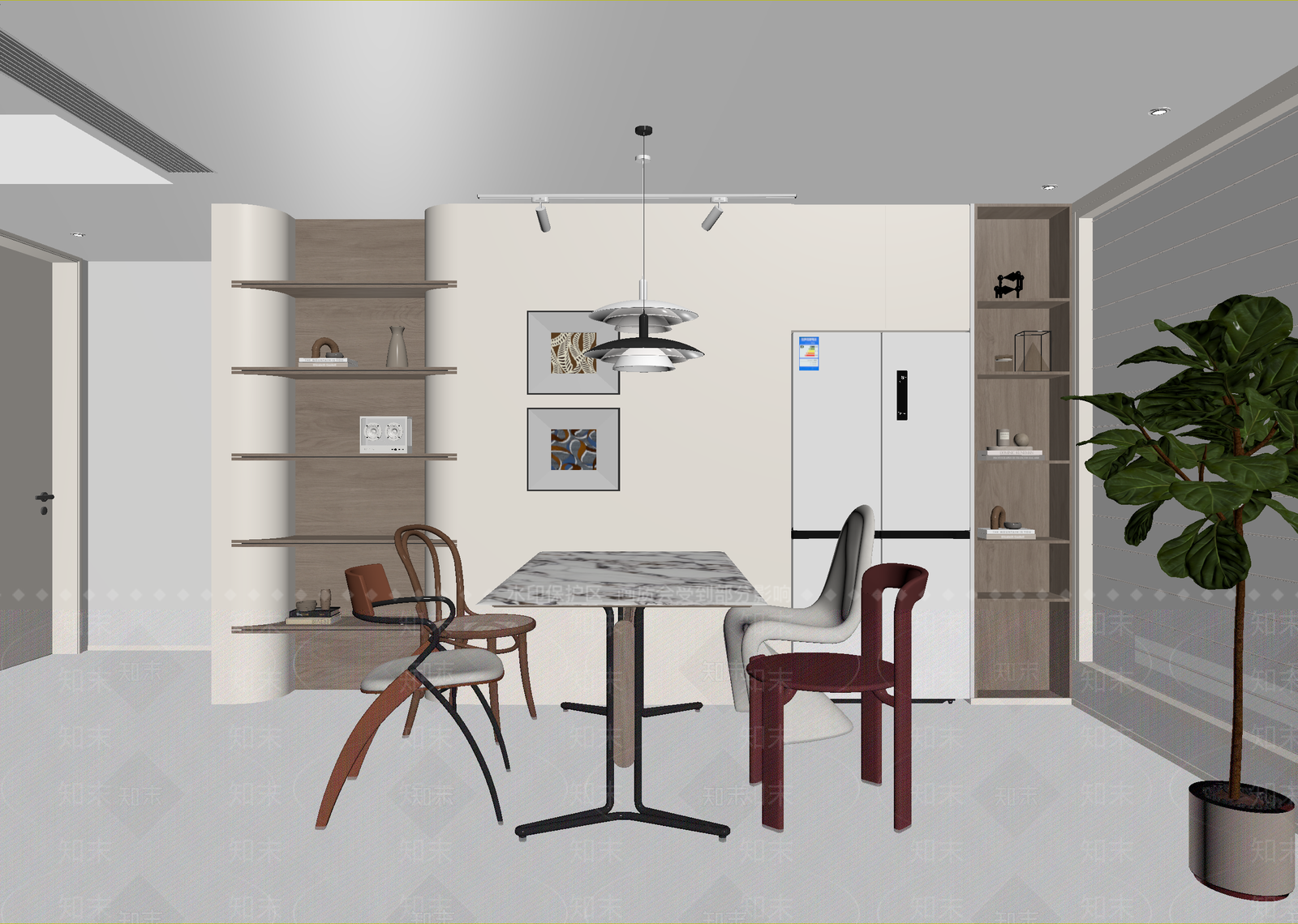 现代开放式厨房3D模型下载【ID:1215067467】