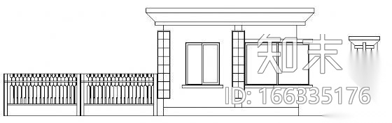 某厂房门卫及围墙设计cad施工图下载【ID:166335176】