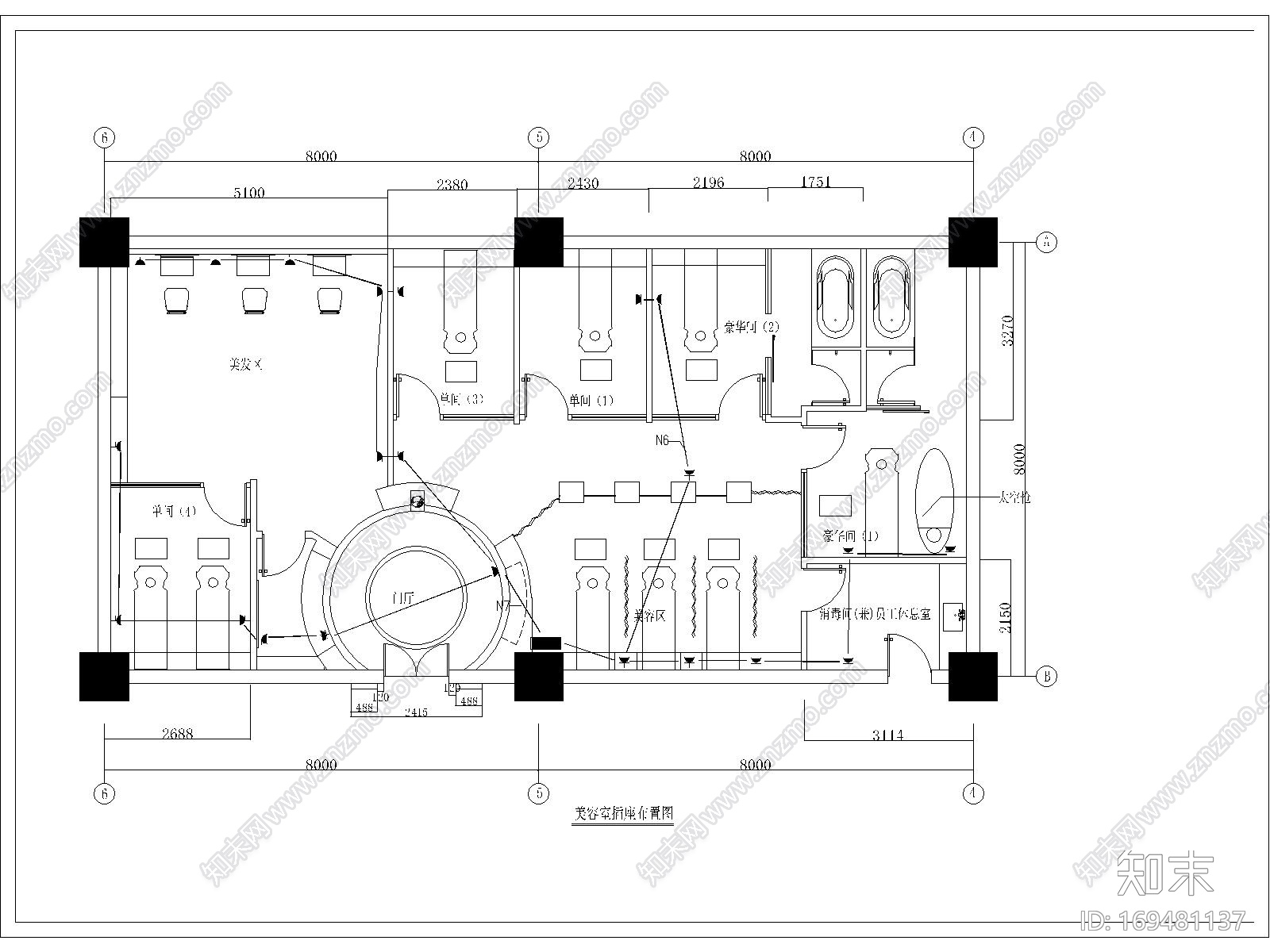 某美容院|CAD施工图|施工图下载【ID:169481137】