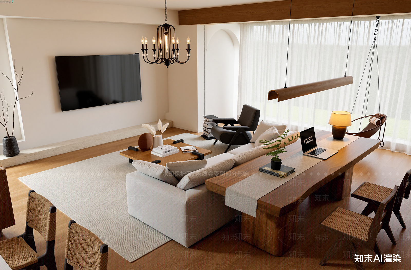 现代客餐厅3D模型下载【ID:1221514390】