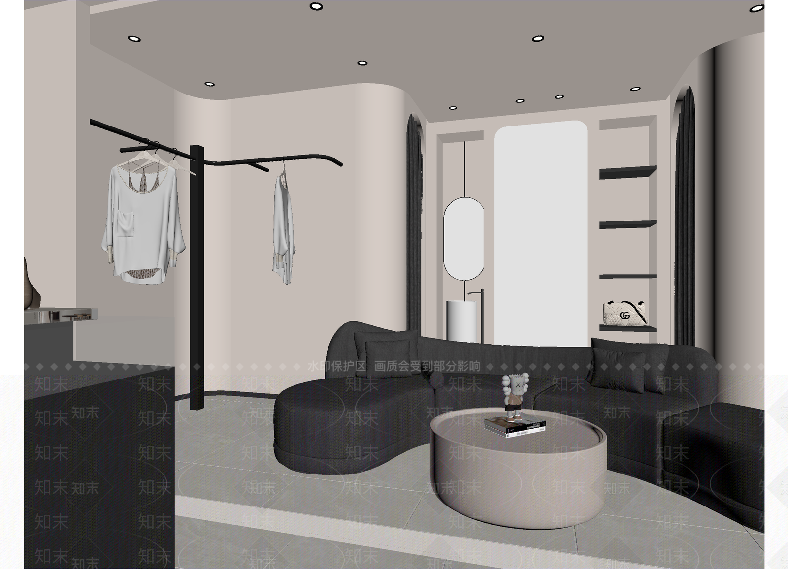 现代衣帽间3D模型下载【ID:1214778299】
