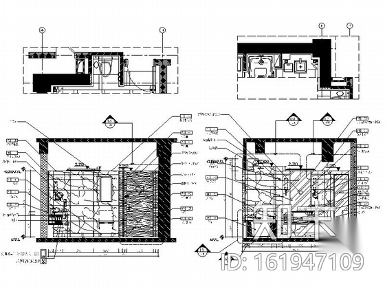 [山东]商贸中心豪华五星级酒店单人房装修图施工图下载【ID:161947109】