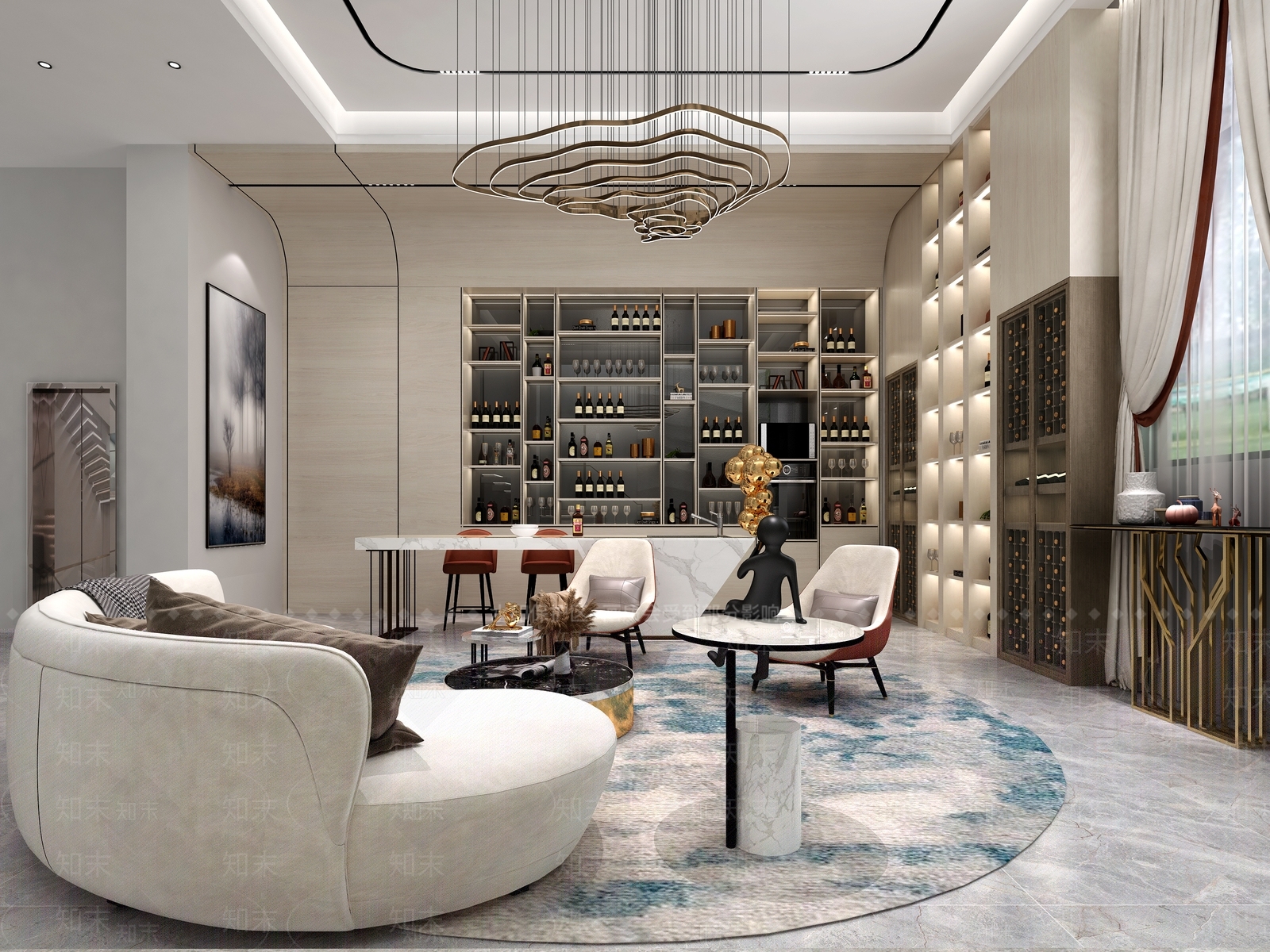 现代品酒室酒窖3D模型下载【ID:1108538789】