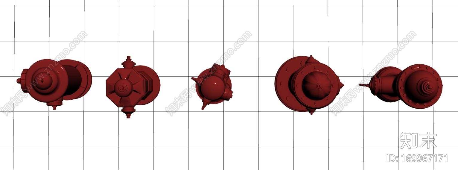 各种类型的消防栓CG模型下载【ID:169967171】