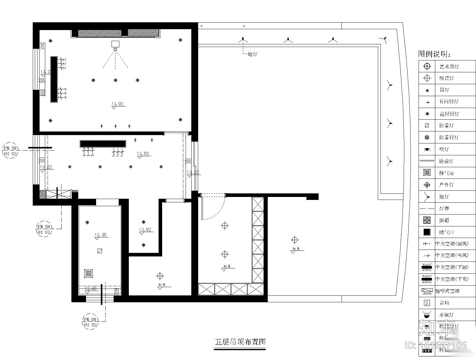 [福州]品川-长乐三居室别墅样板房室内装修CAD施工图+效...施工图下载【ID:161697105】