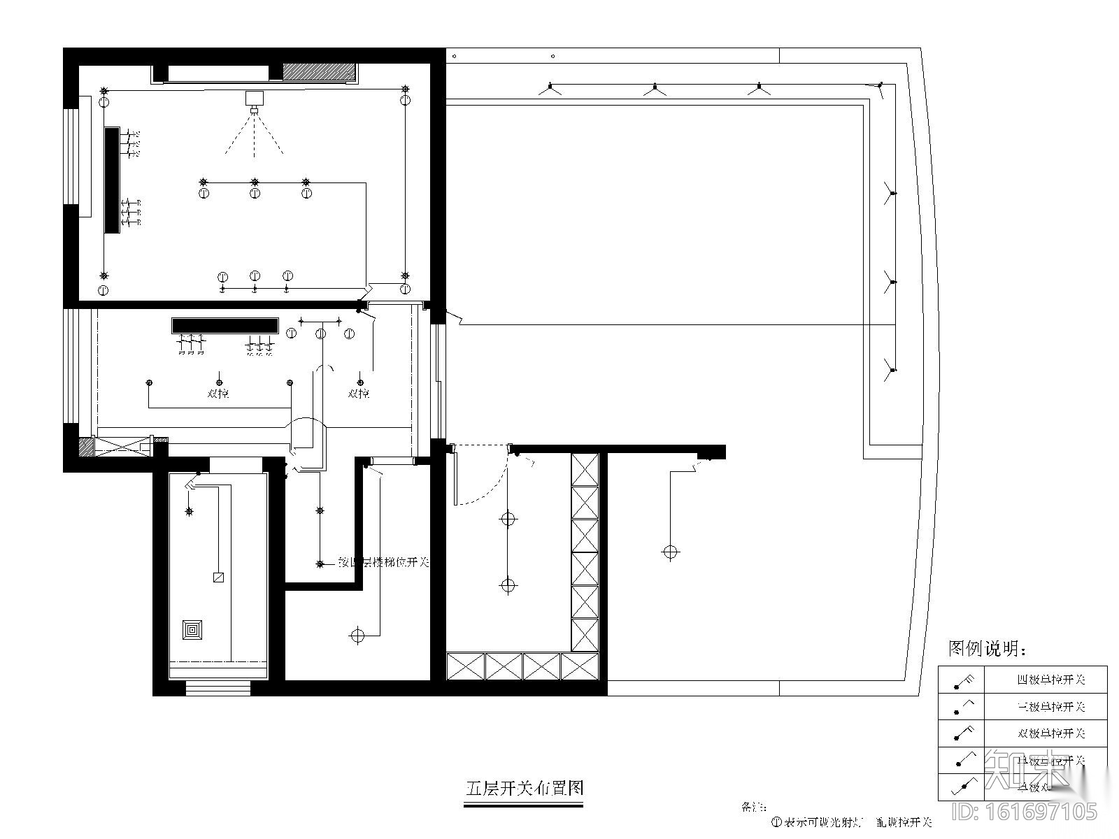 [福州]品川-长乐三居室别墅样板房室内装修CAD施工图+效...施工图下载【ID:161697105】