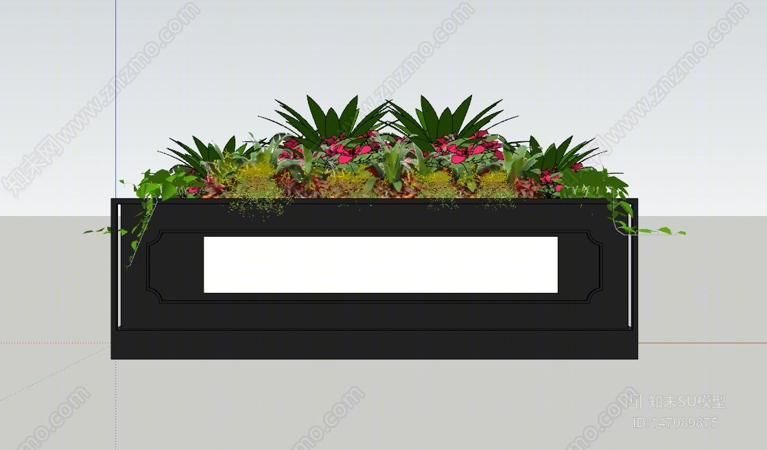 现代户外铁艺花箱SU模型下载【ID:147089875】