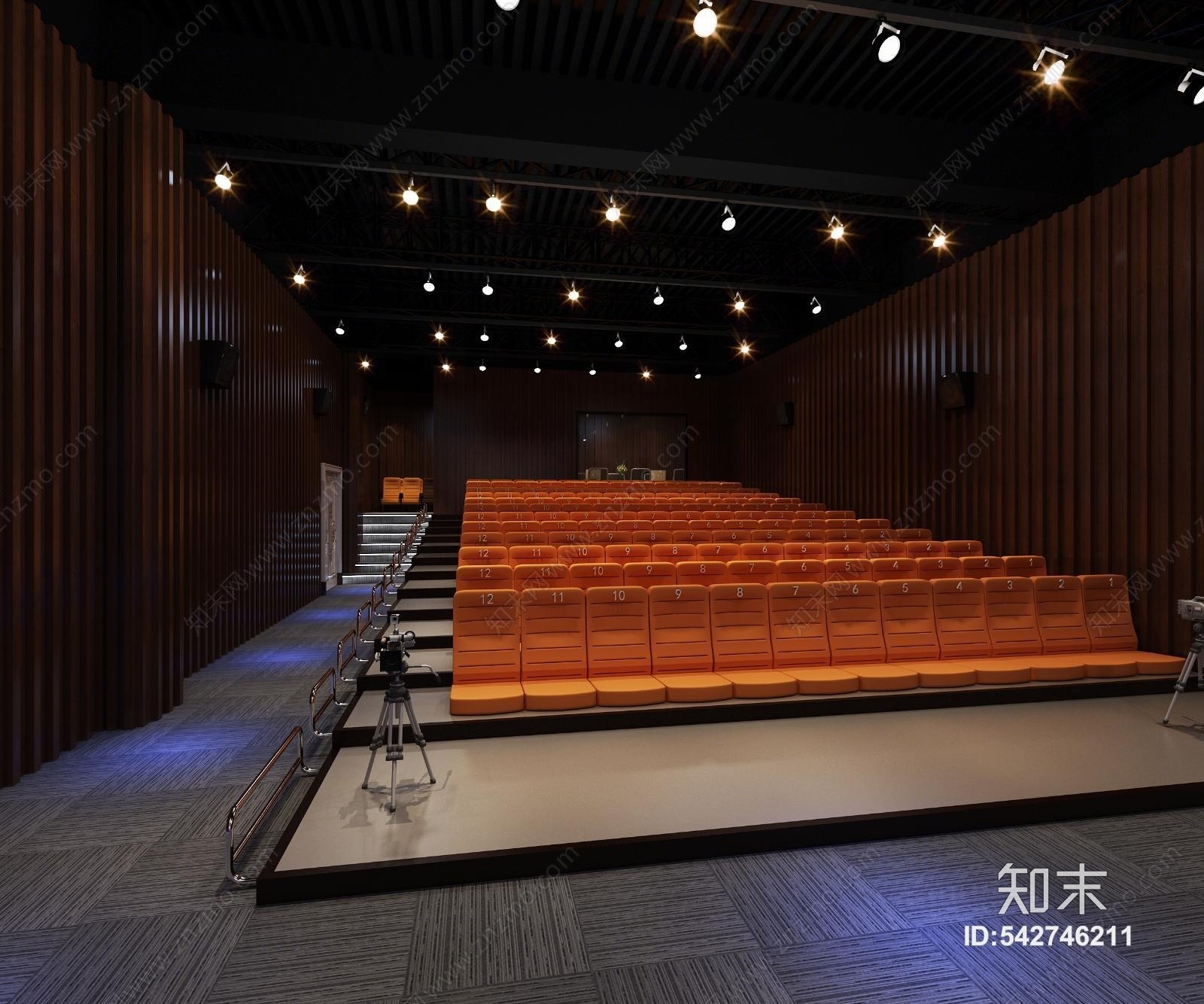 现代风格报告厅3D模型下载【ID:542746211】