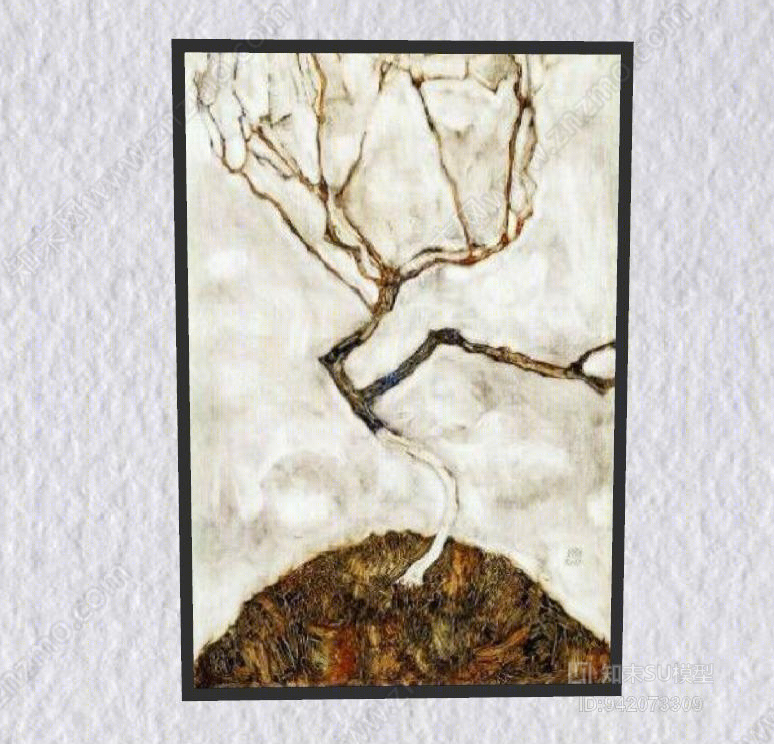 中式壁画SU模型下载【ID:942073309】