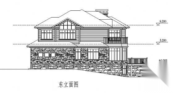 某二层别墅建筑方案图cad施工图下载【ID:149922184】