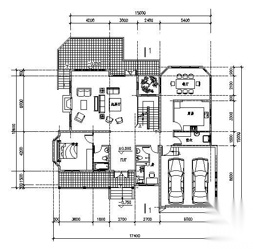 某二层别墅建筑方案图cad施工图下载【ID:149922184】