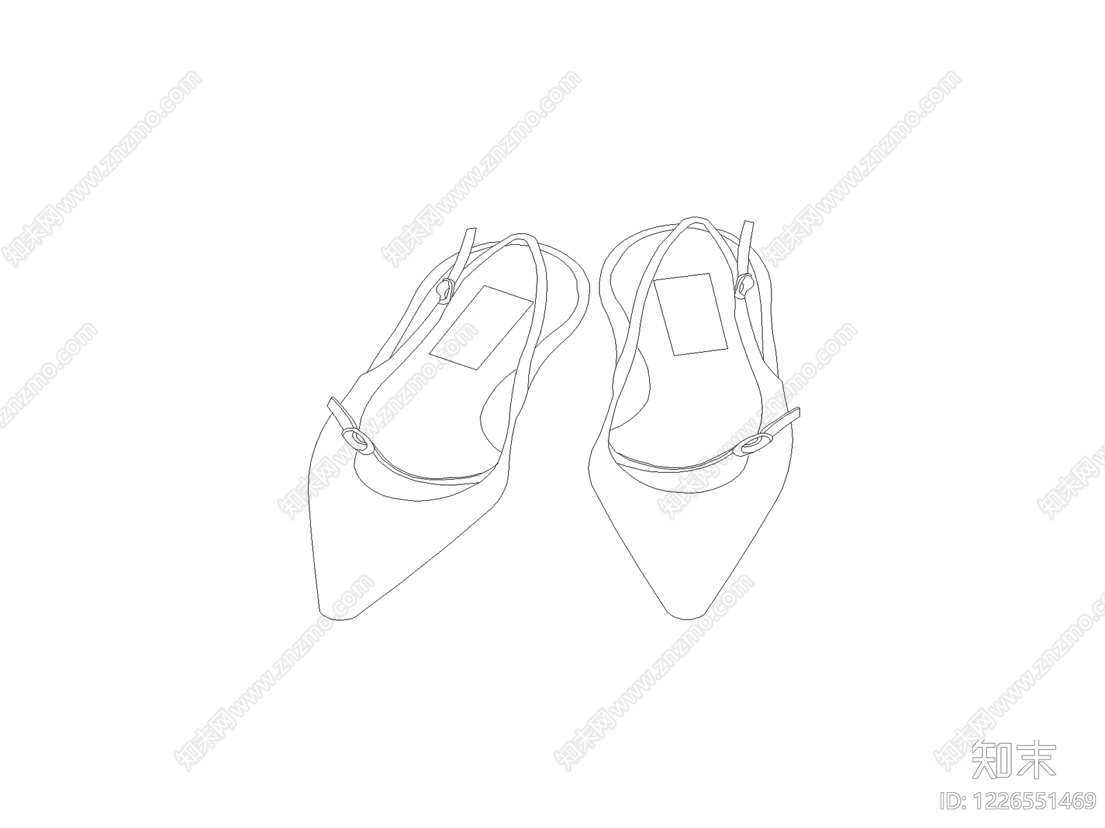 鞋子cad施工图下载【ID:1226551469】