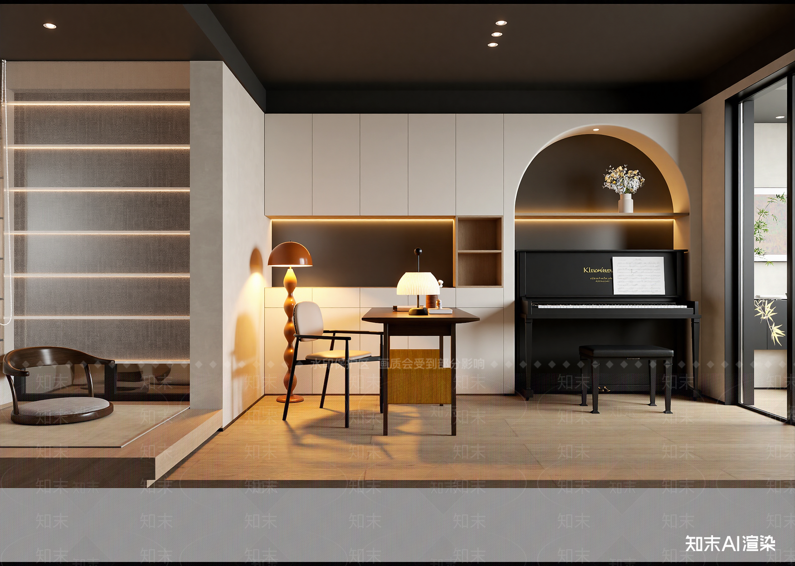 现代书房3D模型下载【ID:1215162632】