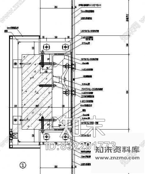 图块/节点幕墙分格大样图cad施工图下载【ID:832291773】