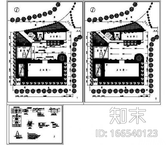 某厂区办公楼室外环境设计cad施工图下载【ID:166540123】