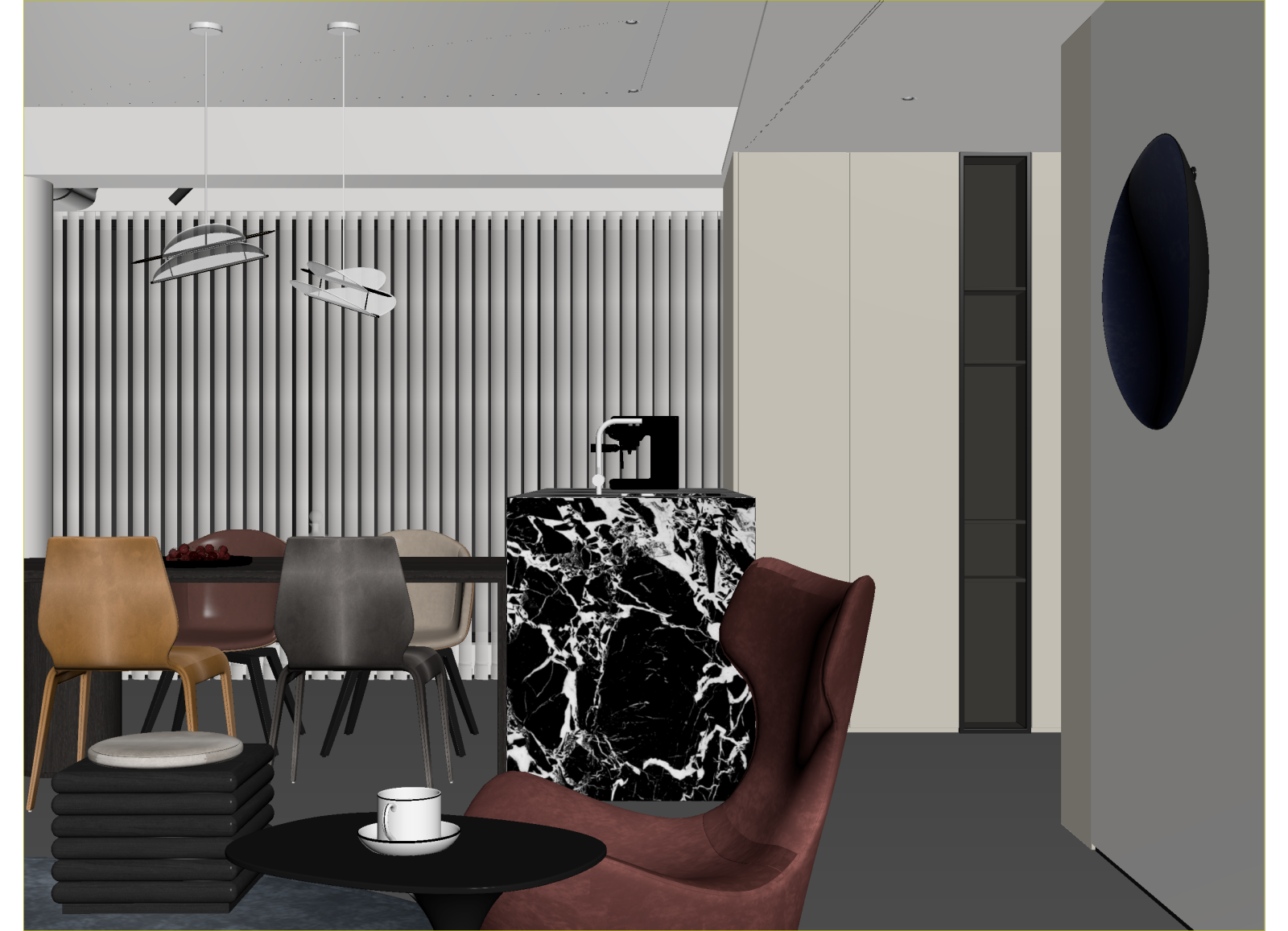 现代咖啡厅3D模型下载【ID:1214309149】