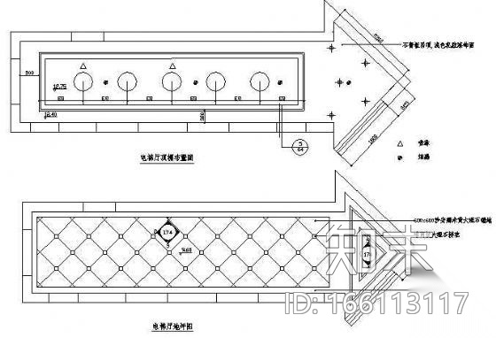 电梯顶棚地坪布置图cad施工图下载【ID:166113117】