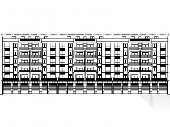 [孝感]某县花园住宅七层商住楼建筑施工图cad施工图下载【ID:167211133】