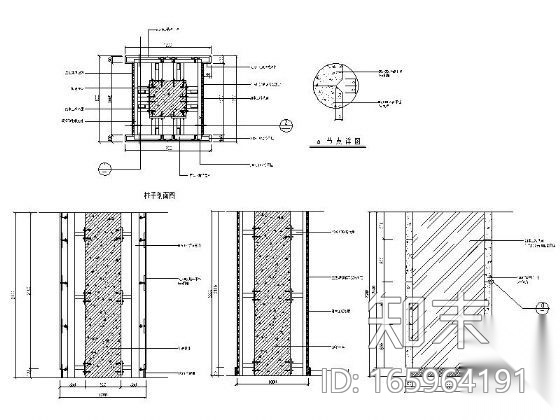 墙砖干挂柱详图cad施工图下载【ID:165964191】