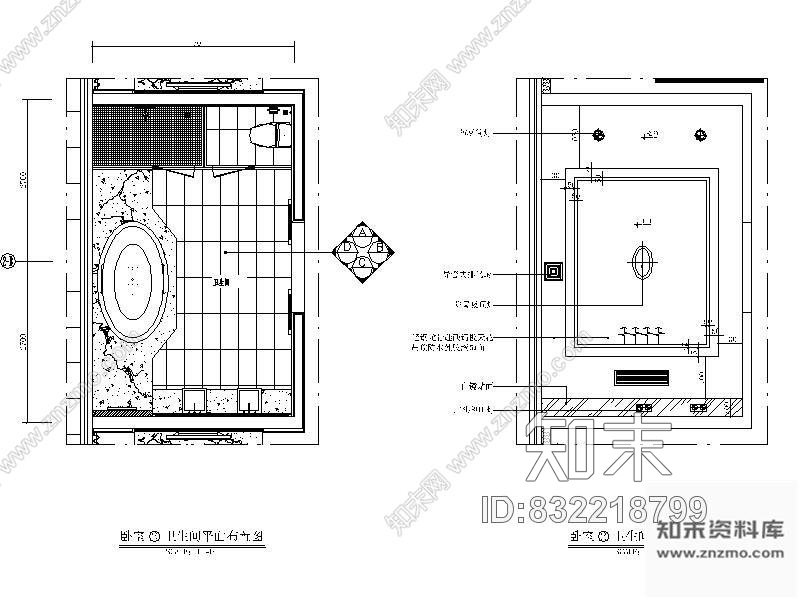 图块/节点别墅卫生间立面图cad施工图下载【ID:832218799】