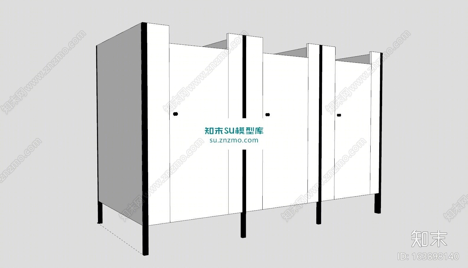 卫生间隔断SU模型下载【ID:163898140】