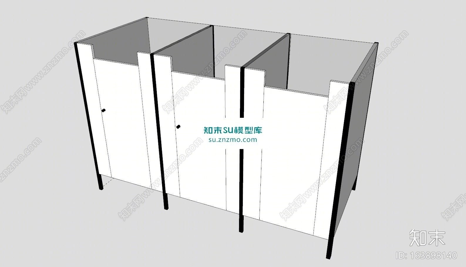 卫生间隔断SU模型下载【ID:163898140】