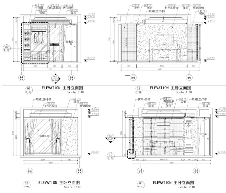 深圳115.6㎡四居室样板房装修施工图+效果图施工图下载【ID:165102177】