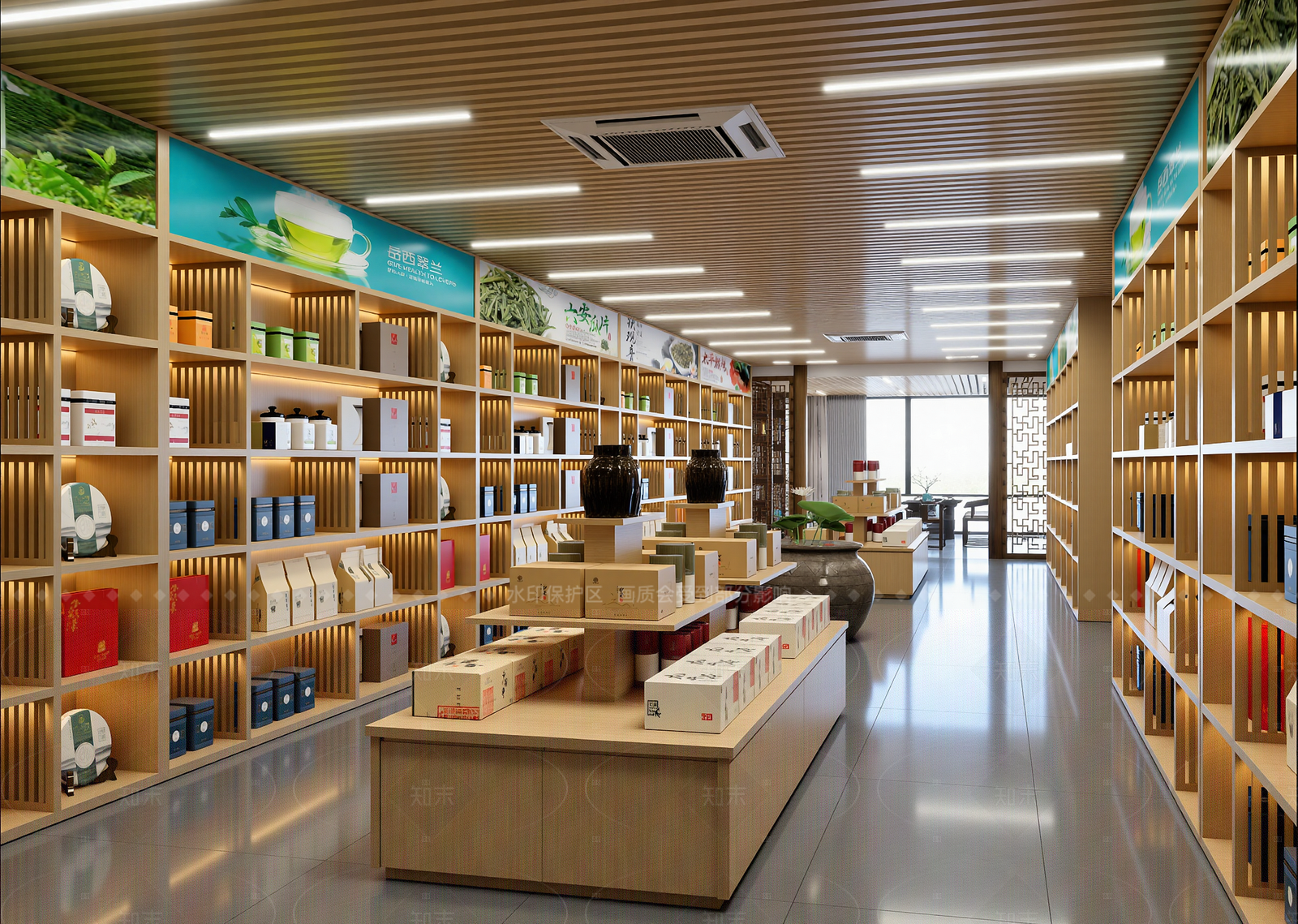 现代茶展厅3D模型下载【ID:1214984384】