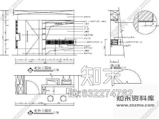 图块/节点家居吧台设计详图cad施工图下载【ID:832274762】