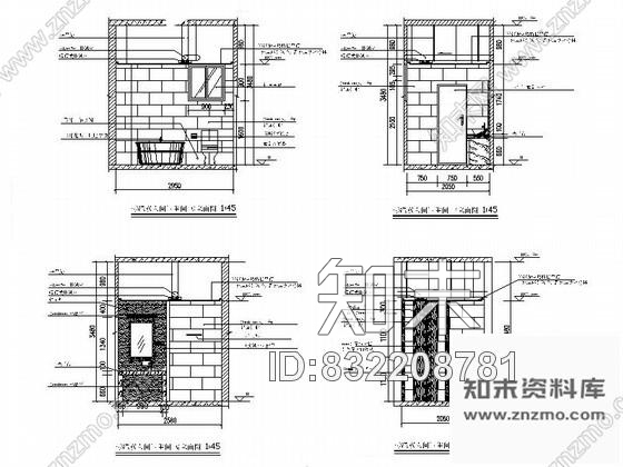 图块/节点现代卫生间立面图cad施工图下载【ID:832208781】
