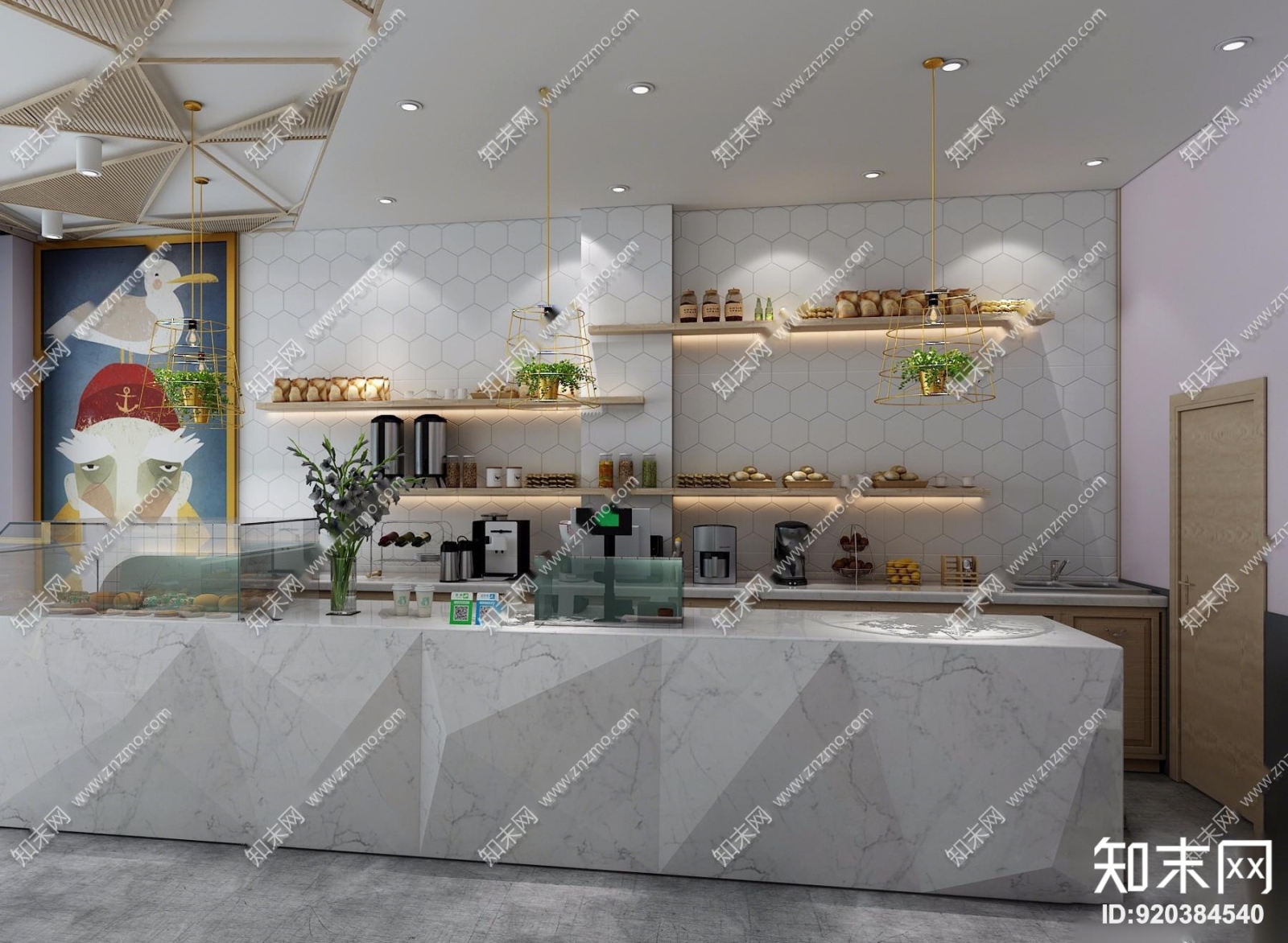 现代奶茶店3D模型下载【ID:920384540】