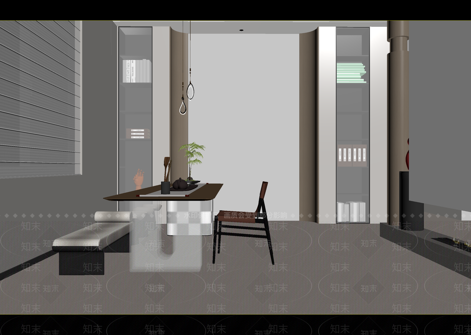 现代书房3D模型下载【ID:1214761063】