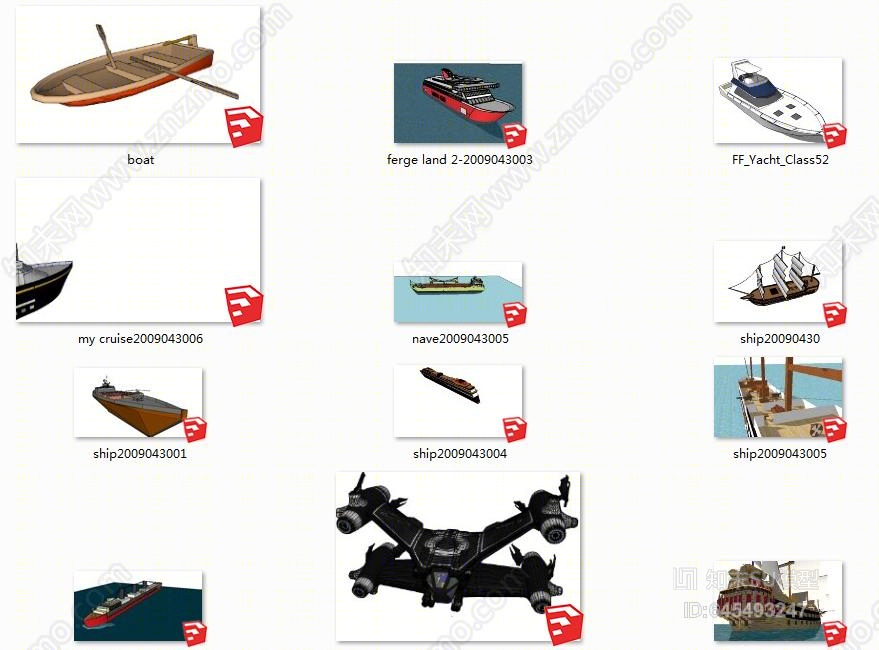 现代船只SU模型下载【ID:645493247】