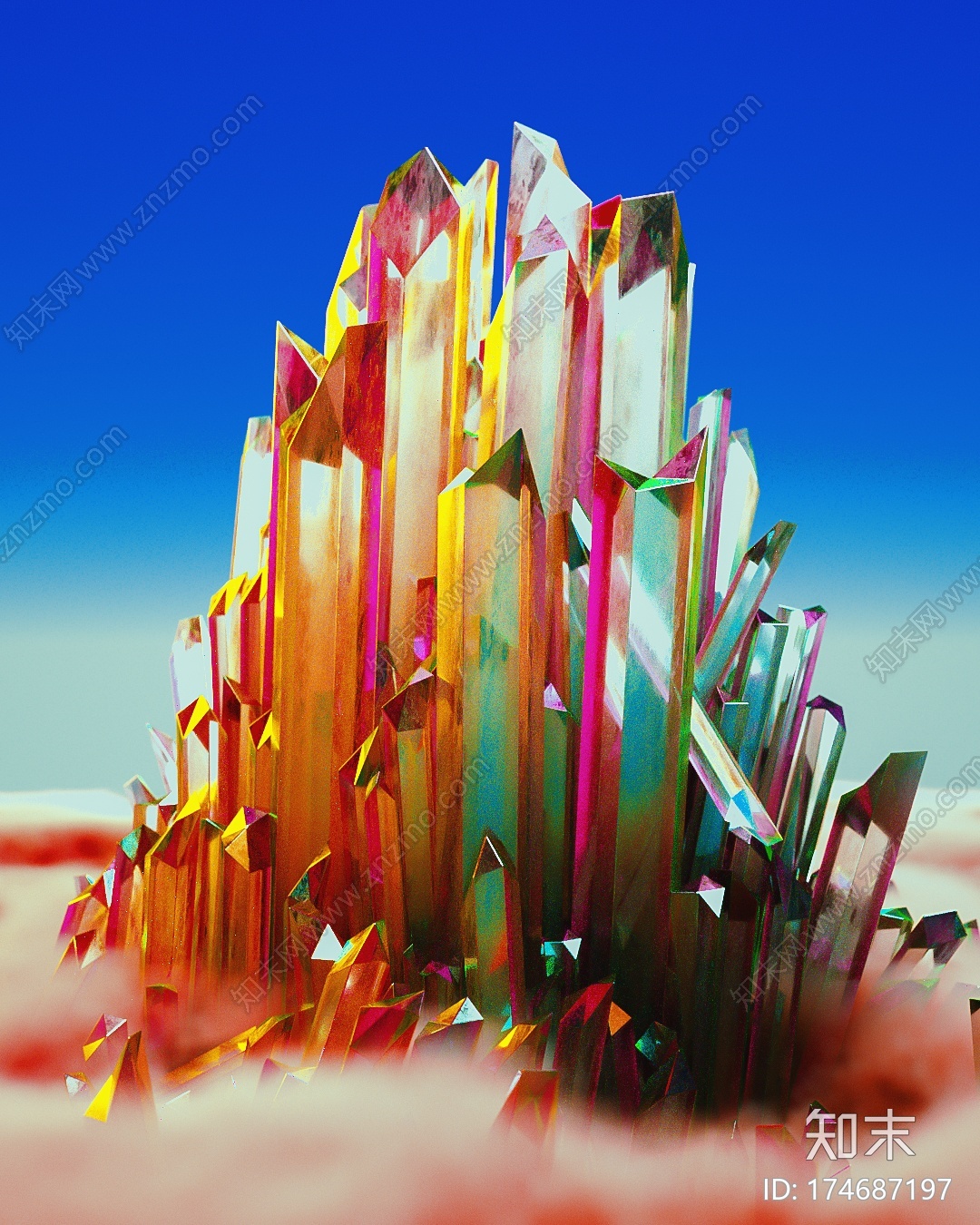 水晶C4D动画工程文件分享CG模型下载【ID:174687197】