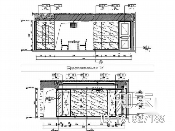 [广州]高层洋房典雅新中式风格三居室样板间装修施工图（...cad施工图下载【ID:161827189】