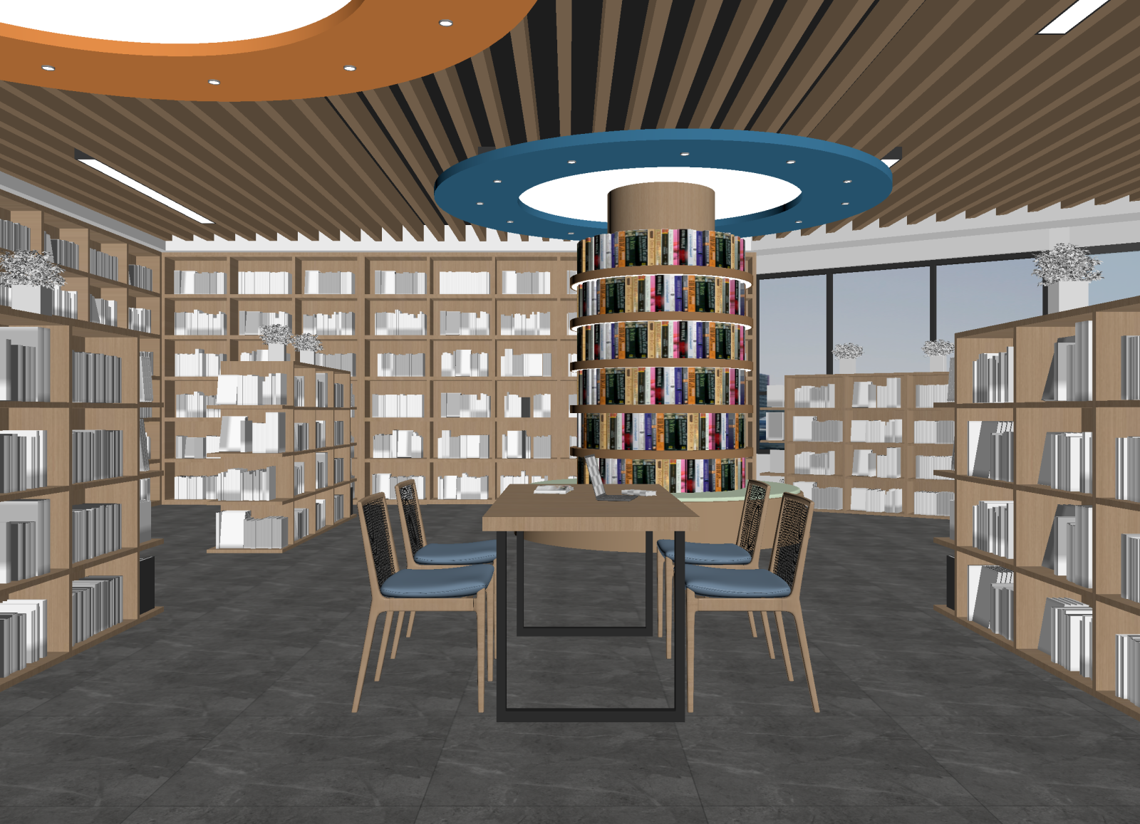 现代图书馆3D模型下载【ID:1214433432】