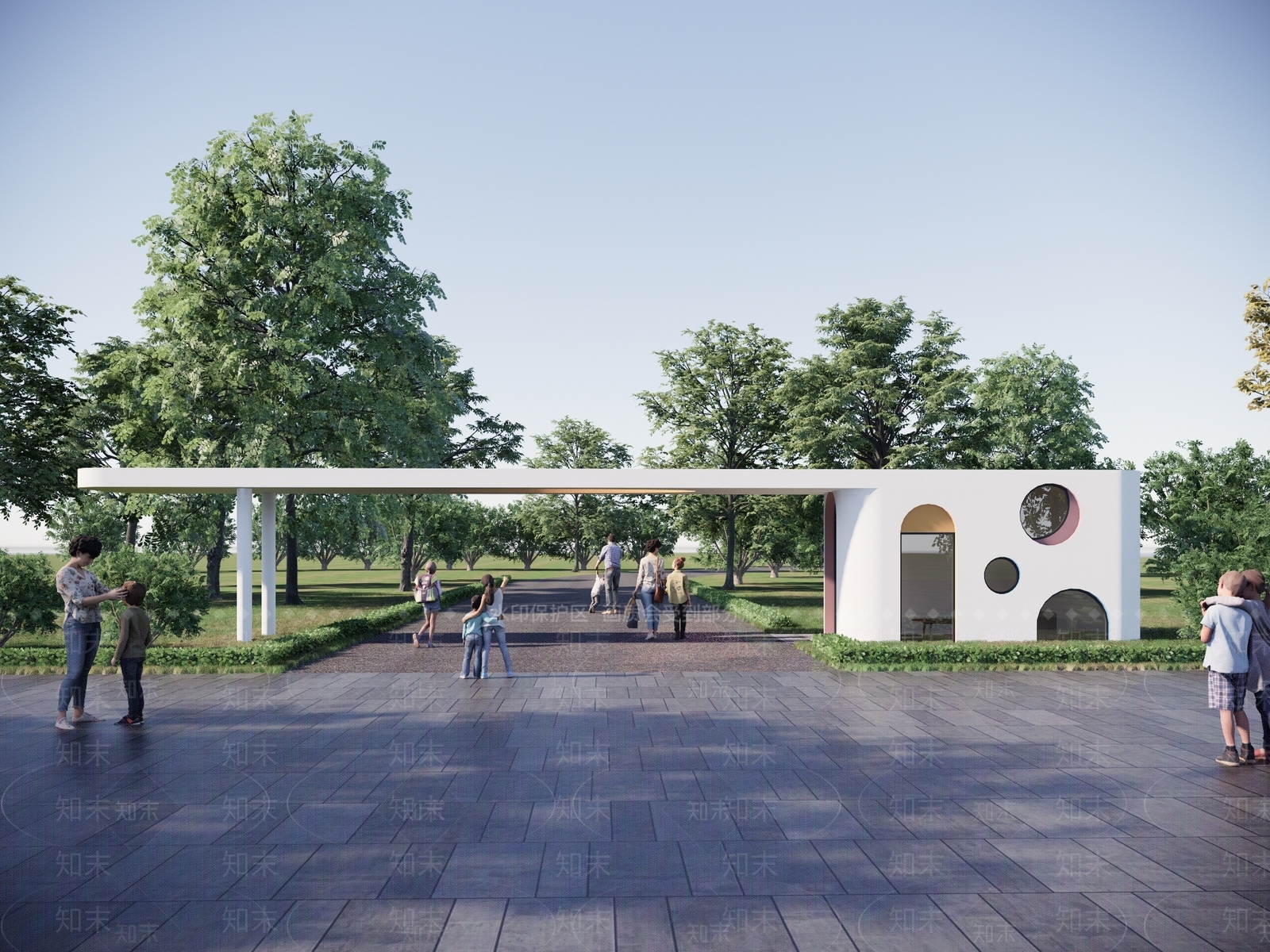 现代幼儿园门卫SU模型下载【ID:1147047065】