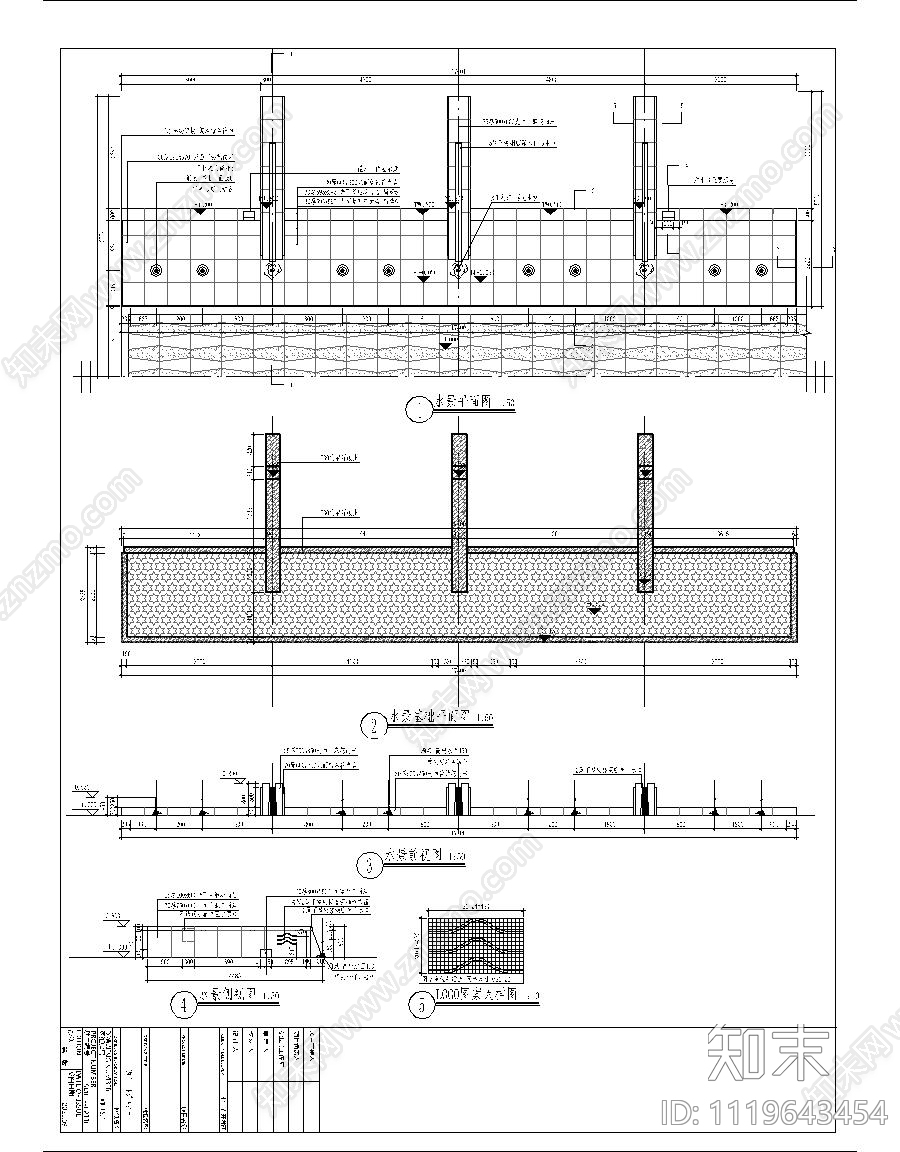 新中式跌水水景节点详图施工图cad施工图下载【ID:1119643454】