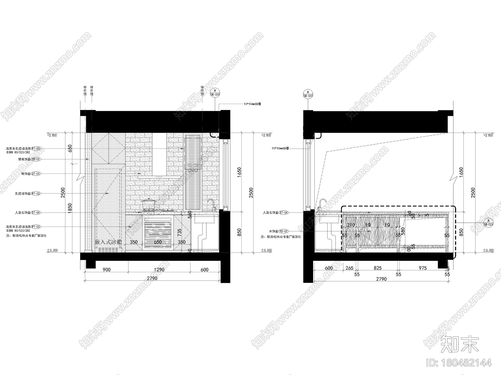 [苏州]鲁能79㎡三居家装样板间​装修施工图施工图下载【ID:180482144】