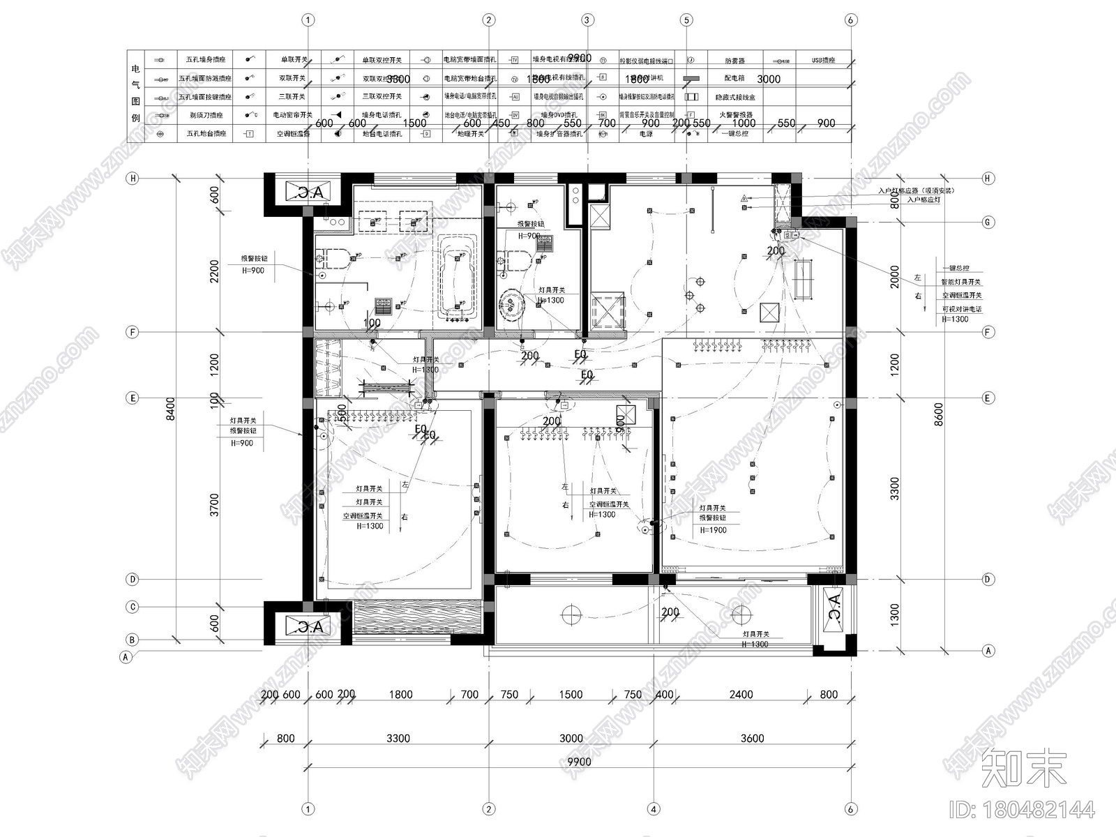 [苏州]鲁能79㎡三居家装样板间​装修施工图施工图下载【ID:180482144】