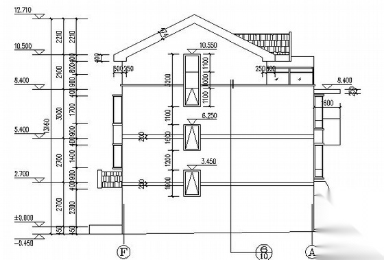 某三层别墅建筑施工图cad施工图下载【ID:149918122】