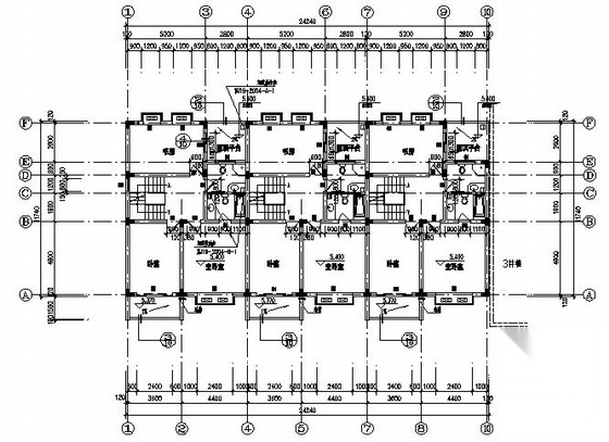 某三层别墅建筑施工图cad施工图下载【ID:149918122】