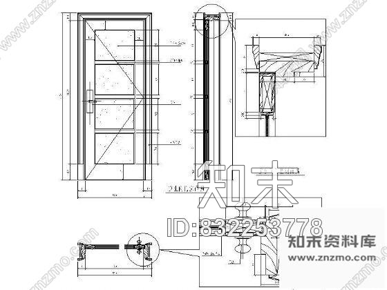 图块/节点酒店卫生间木门详图施工图下载【ID:832253778】