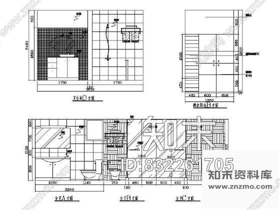 图块/节点厨卫空间立面图cad施工图下载【ID:832261705】