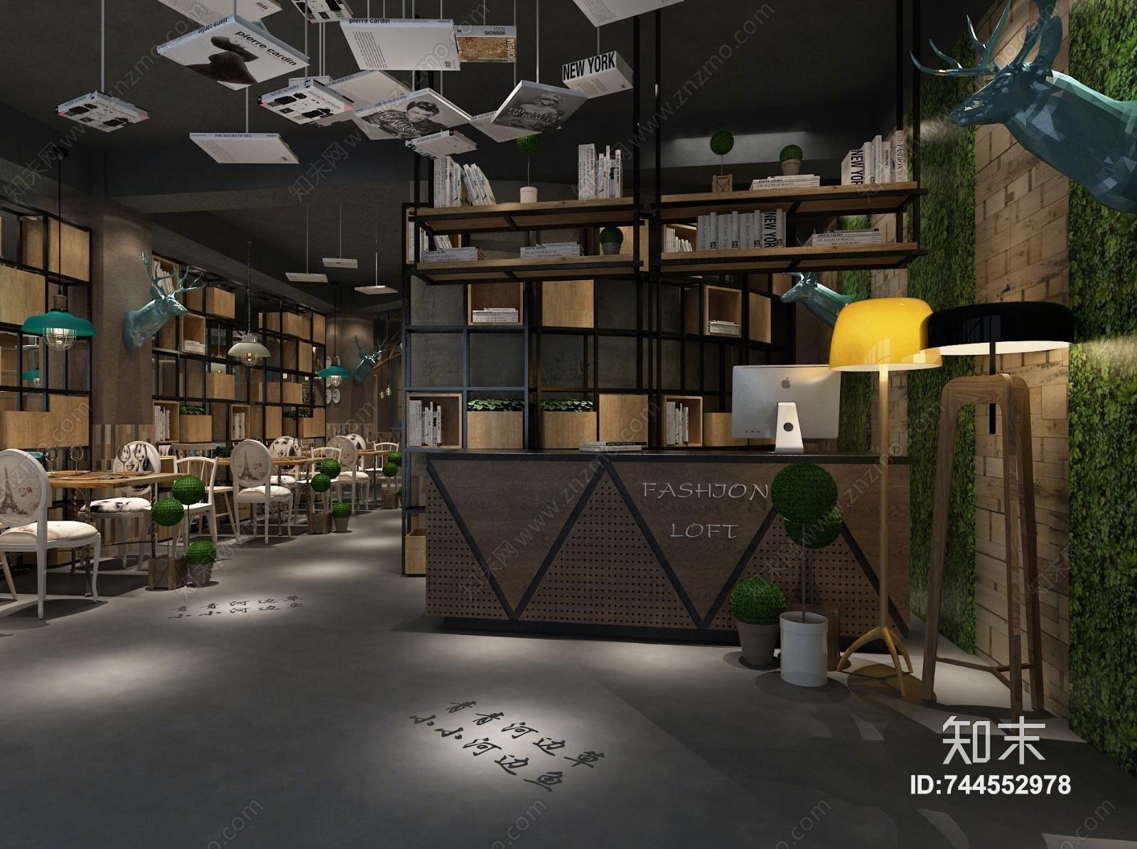 工业风茶餐厅3D模型下载【ID:744552978】