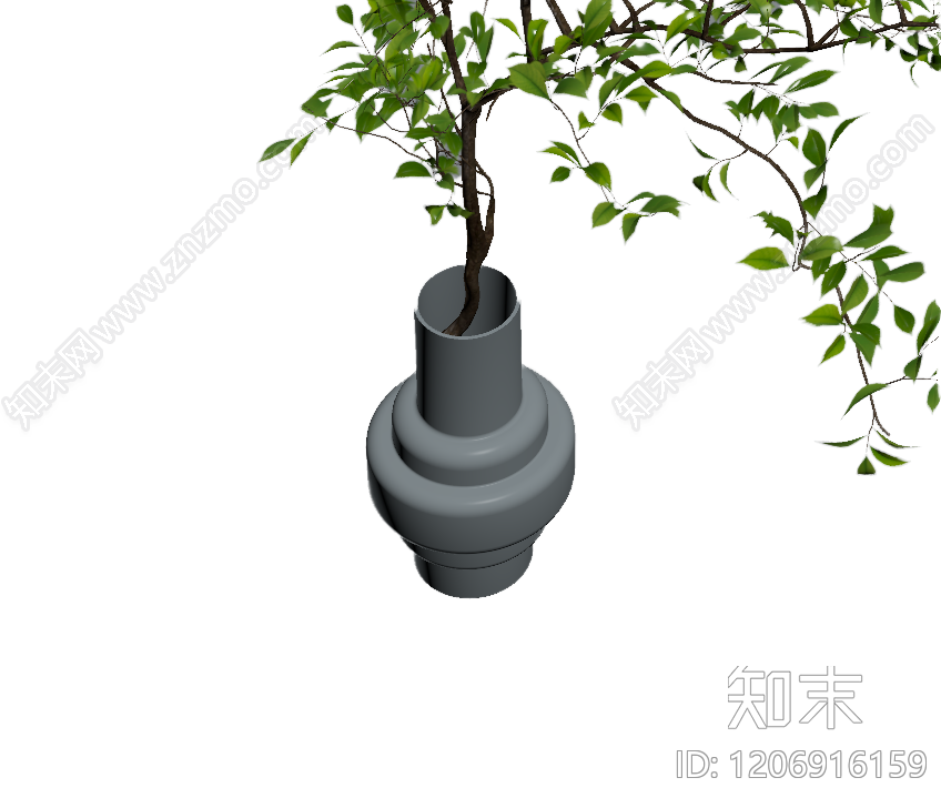 盆栽植物装饰3D模型下载【ID:1206916159】