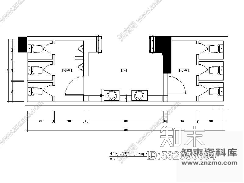 施工图成都某酒店公共卫生间室内装修图施工图下载【ID:532056604】