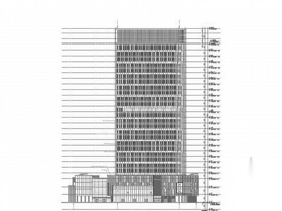 [上海]135米玻璃幕墙办公建筑设计施工图（含详细节点图...施工图下载【ID:165747147】