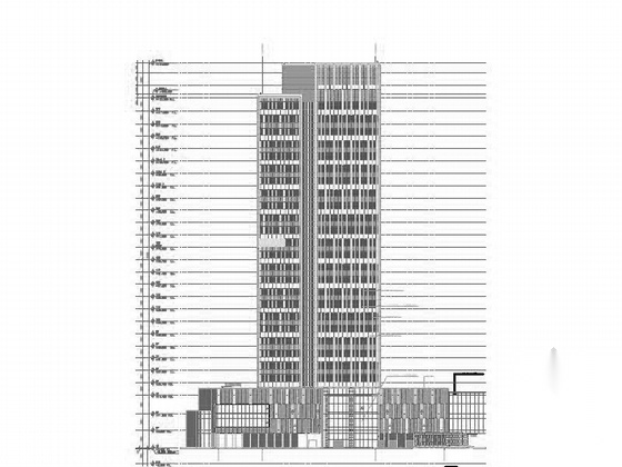 [上海]135米玻璃幕墙办公建筑设计施工图（含详细节点图...施工图下载【ID:165747147】